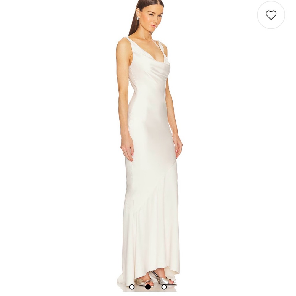 Michael Costello x Revolve Elegant White Maxi Dress with matching bra
